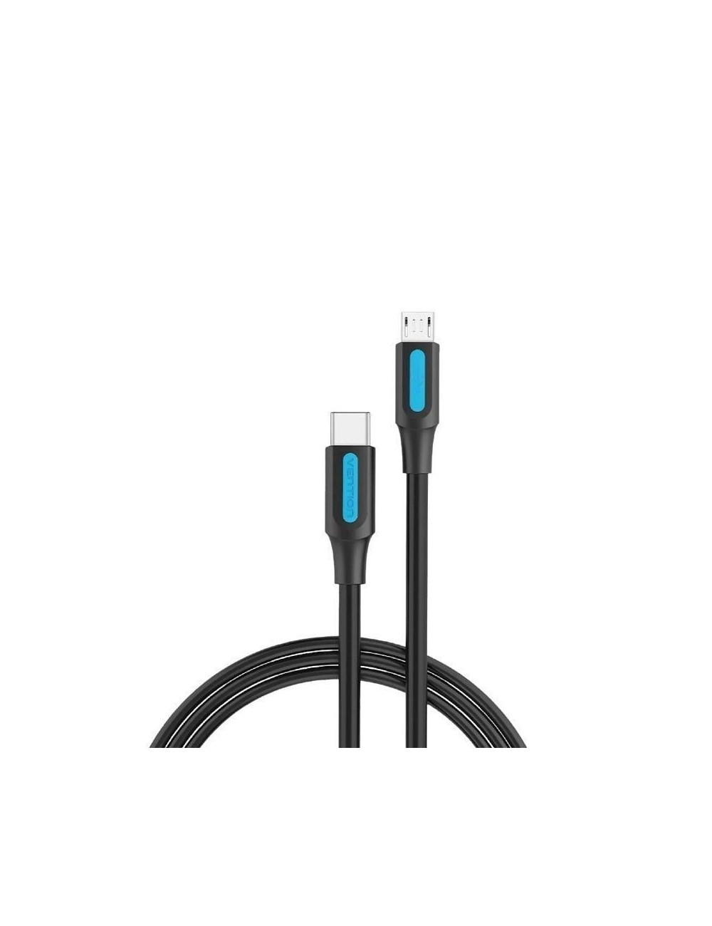 Cable USB 2.0 Tipo-C Vention COVBH/ USB Tipo-C Macho - MicroUSB Macho/ 480Mbps/ 2m/ Negro