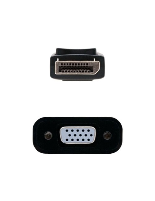 Conversor Nanocable 10.16.0602/ DisplayPort Macho - VGA Hembra/ 15cm/ Negro