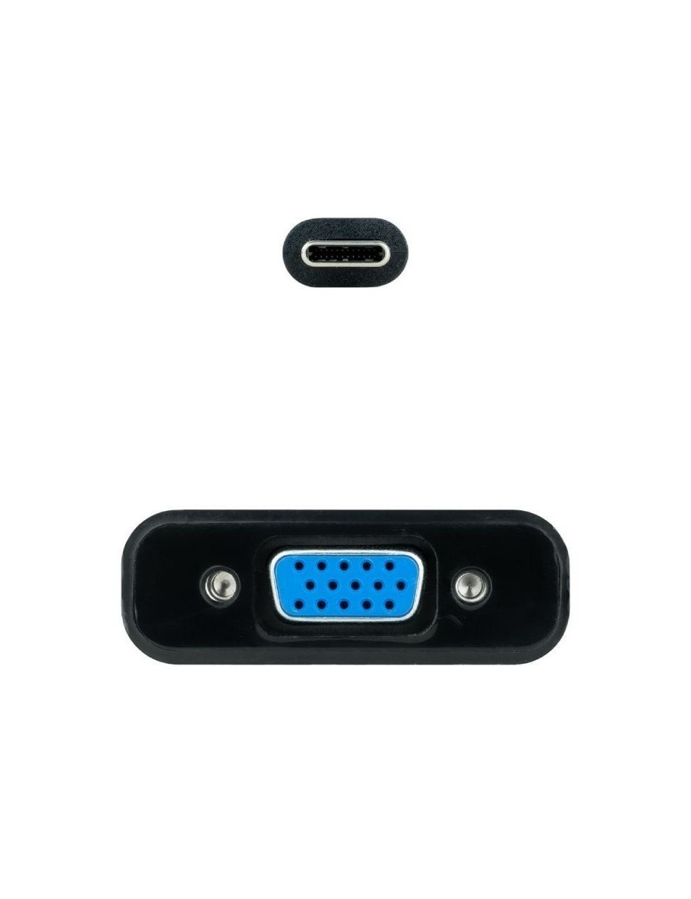Cable Conversor Nanocable 10.16.4101-BK/ USB Tipo-C Macho - VGA Hembra/ 10cm/ Negro