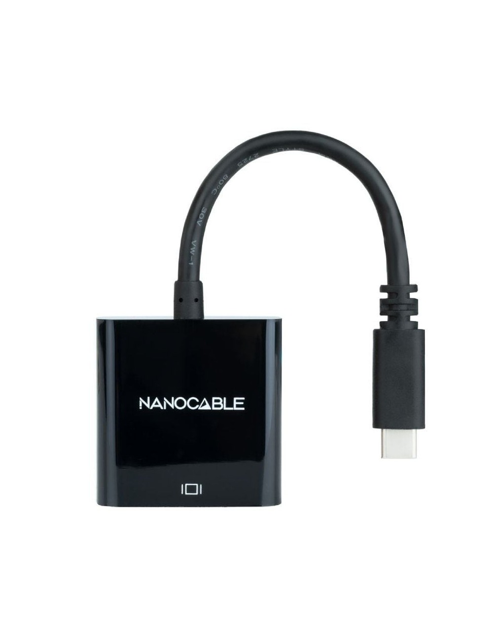 Cable Conversor Nanocable 10.16.4101-BK/ USB Tipo-C Macho - VGA Hembra/ 10cm/ Negro