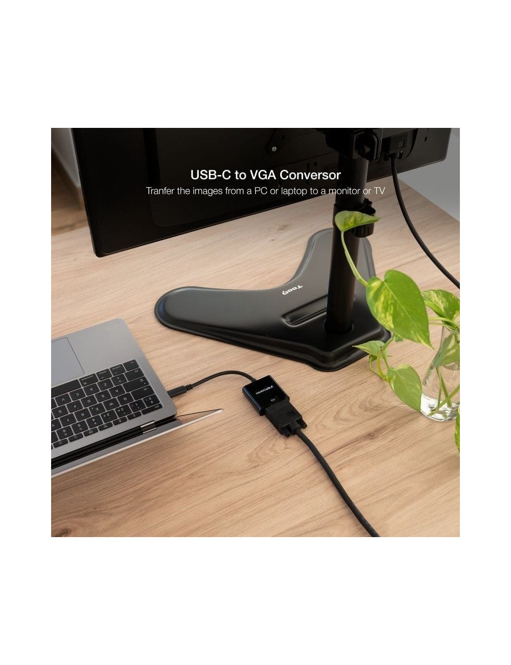 Cable Conversor Nanocable 10.16.4101-BK/ USB Tipo-C Macho - VGA Hembra/ 10cm/ Negro