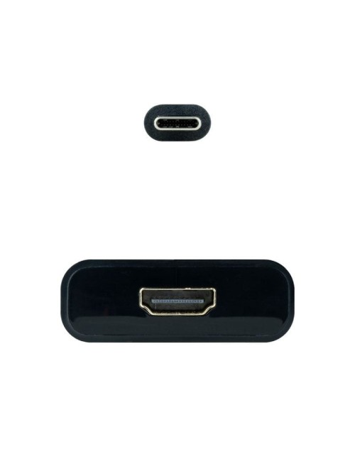 Conversor Nanocable 10.16.4102-BK/ USB Tipo-C Macho - HDMI Hembra/ 15cm/ Negro