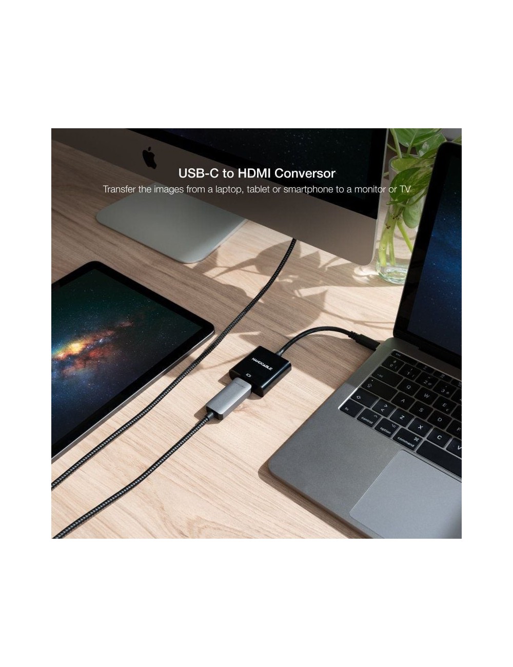 Conversor Nanocable 10.16.4102-BK/ USB Tipo-C Macho - HDMI Hembra/ 15cm/ Negro