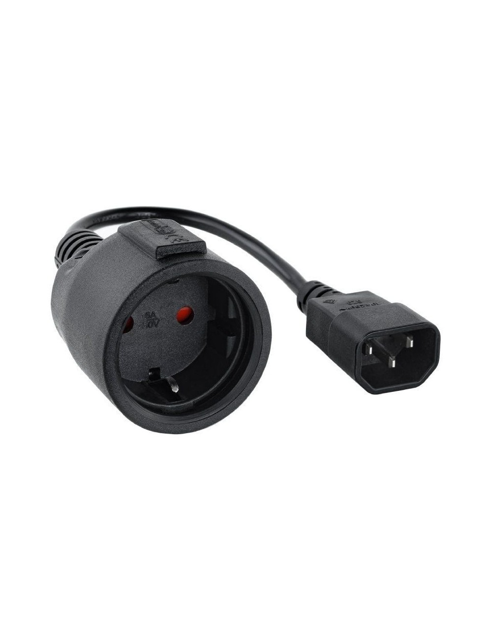 Adaptador Alimentación Nanocable 10.22.0902/ C14 Macho - CEE7 Hembra/ 50cm/ Negro