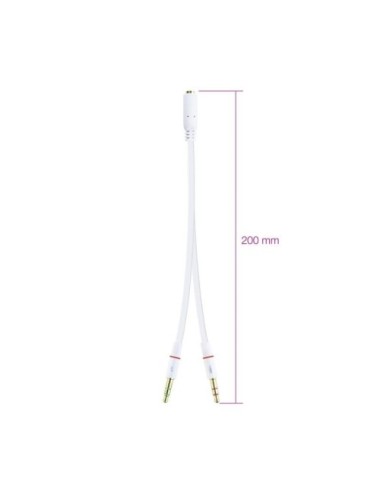 ADAPTADOR NANOCABLE JACK 3.5 FEMELLA A JACK 3.5 2 MASCLE 20CM BLANC ( 10.24.1203 )