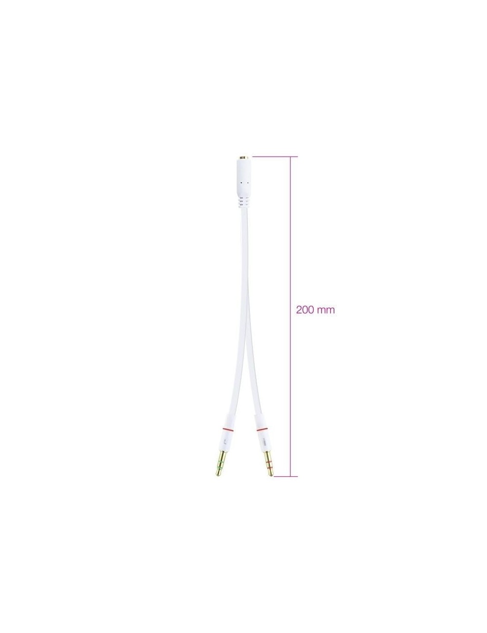 ADAPTADOR NANOCABLE JACK 3.5 FEMELLA A JACK 3.5 2 MASCLE 20CM BLANC ( 10.24.1203 )