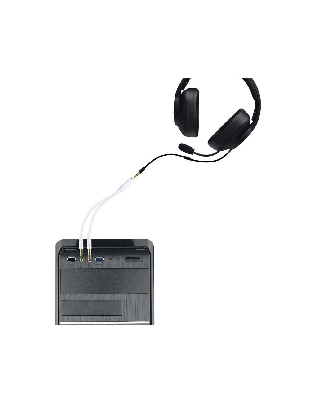 ADAPTADOR NANOCABLE JACK 3.5 FEMELLA A JACK 3.5 2 MASCLE 20CM BLANC ( 10.24.1203 )