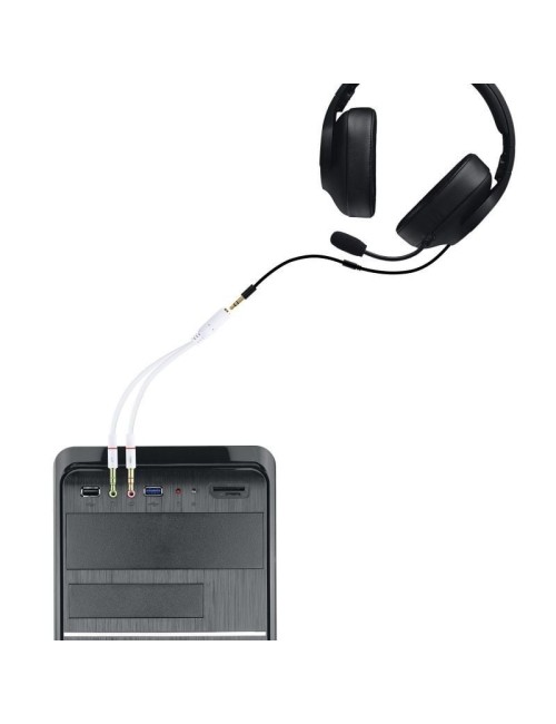 ADAPTADOR NANOCABLE JACK 3.5 FEMELLA A JACK 3.5 2 MASCLE 20CM BLANC ( 10.24.1203 )