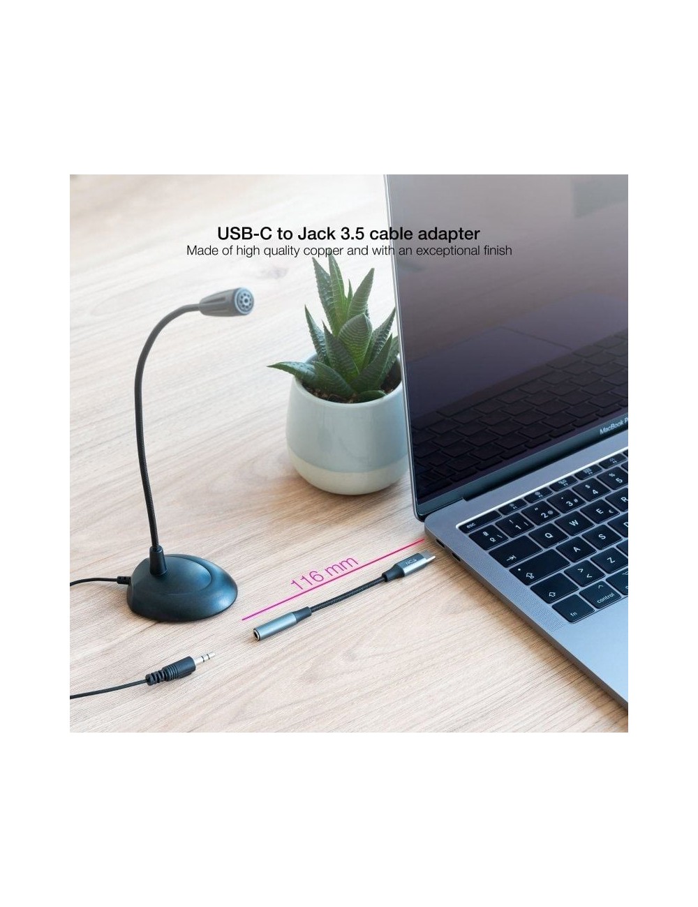 Conversor USB Tipo-C Nanocable 10.24.1204/ USB Tipo-C Macho - Jack 3.5 Hembra