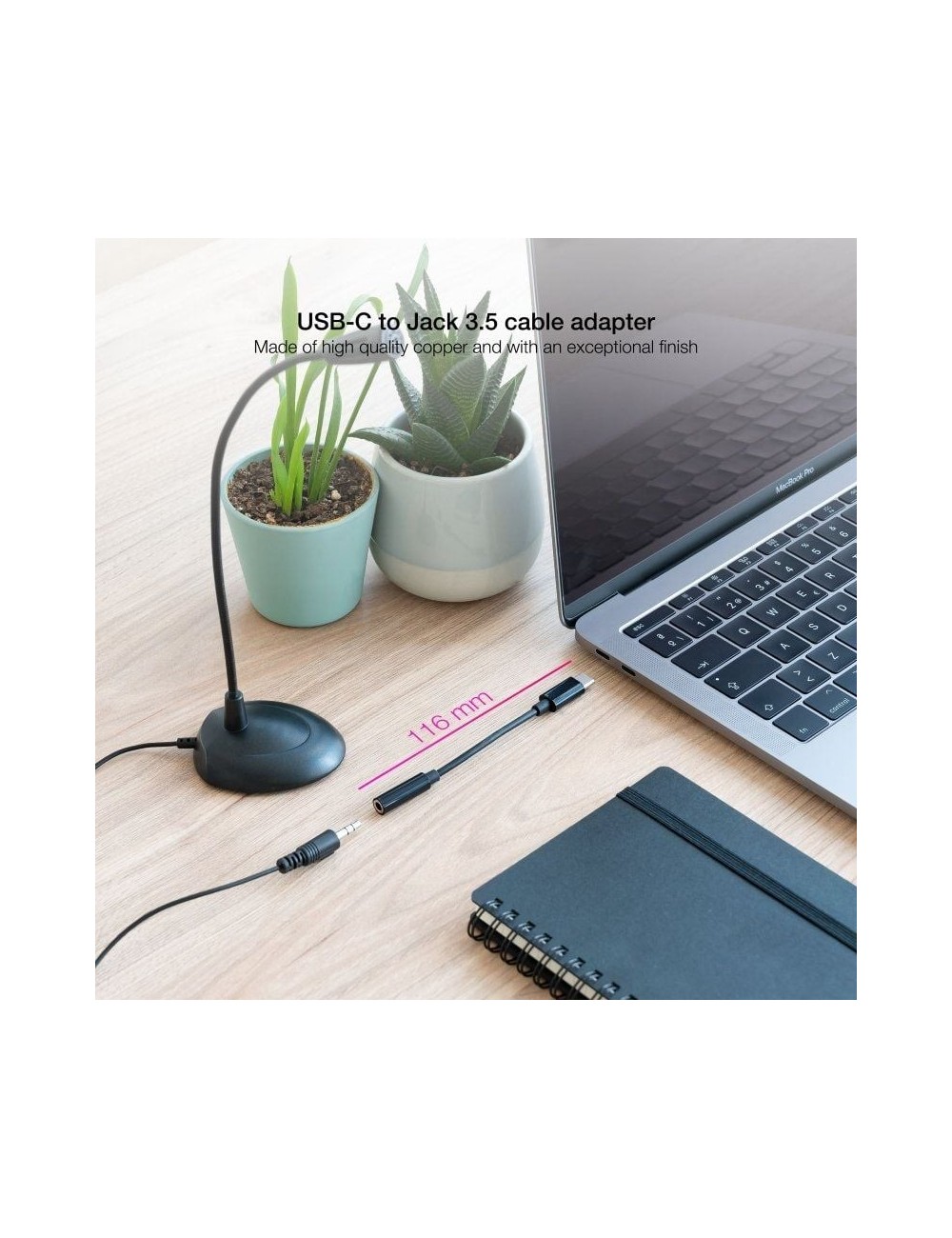 Conversor USB Tipo-C Nanocable 10.24.1205/ USB Tipo-C Macho - Jack 3.5 Hembra