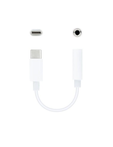 Conversor USB Tipo-C Nanocable 10.24.1205-W/ USB Tipo-C Macho - Jack 3.5 Hembra