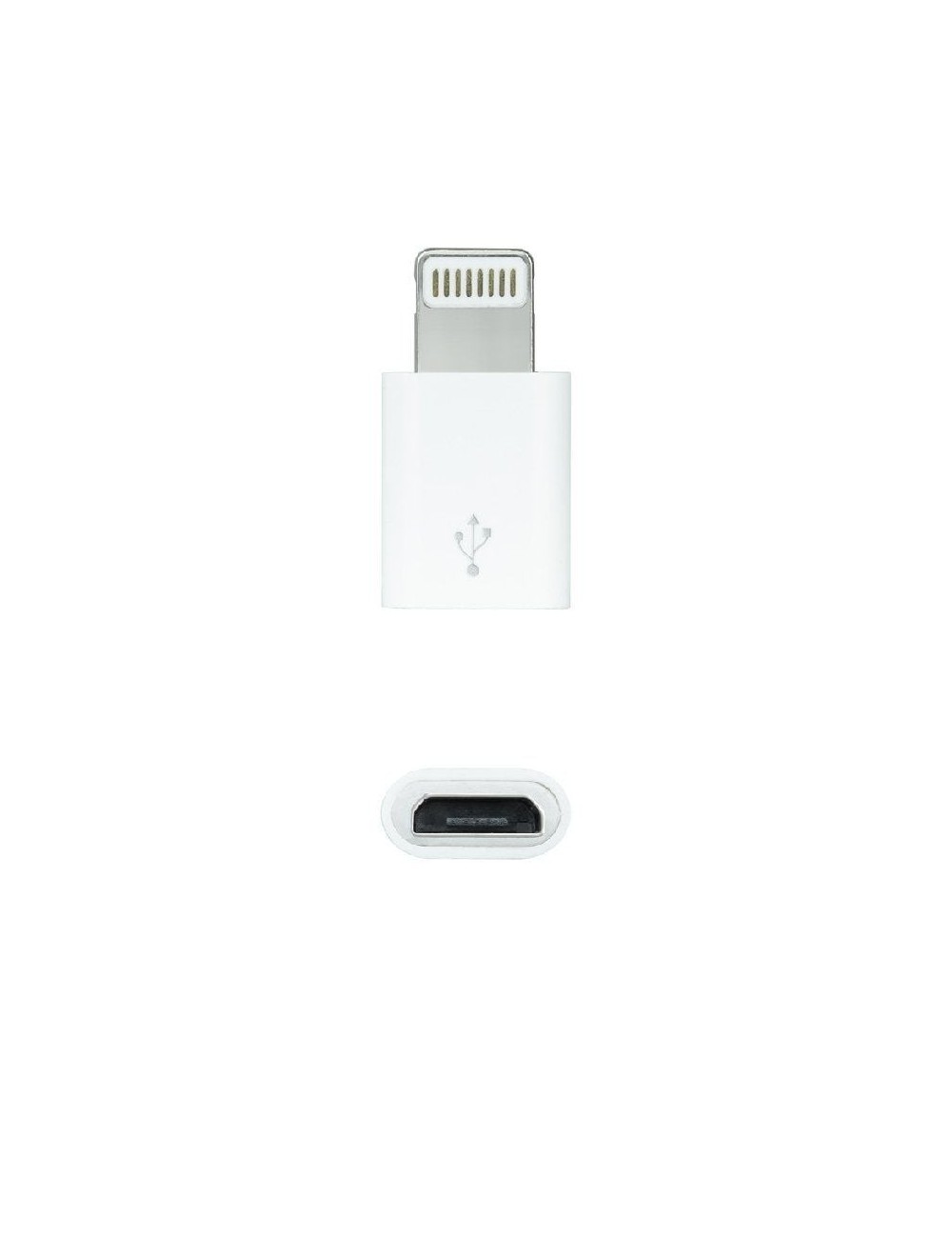Adaptador Micro USB 2.0 Lightning Nanocable 10.10.4100/ Micro USB Hembra - Lightning Macho/ Blanco