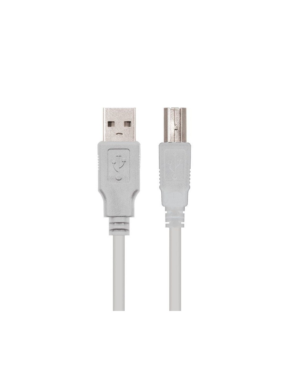 Cable USB 2.0 Impresora Nanocable 10.01.0104/ USB Tipo-B Macho - USB Macho/ 3m/ Beige