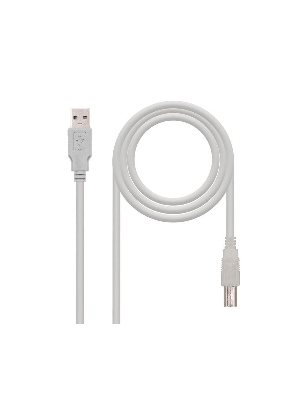 Cable USB 2.0 Impresora Nanocable 10.01.0104/ USB Tipo-B Macho - USB Macho/ 3m/ Beige