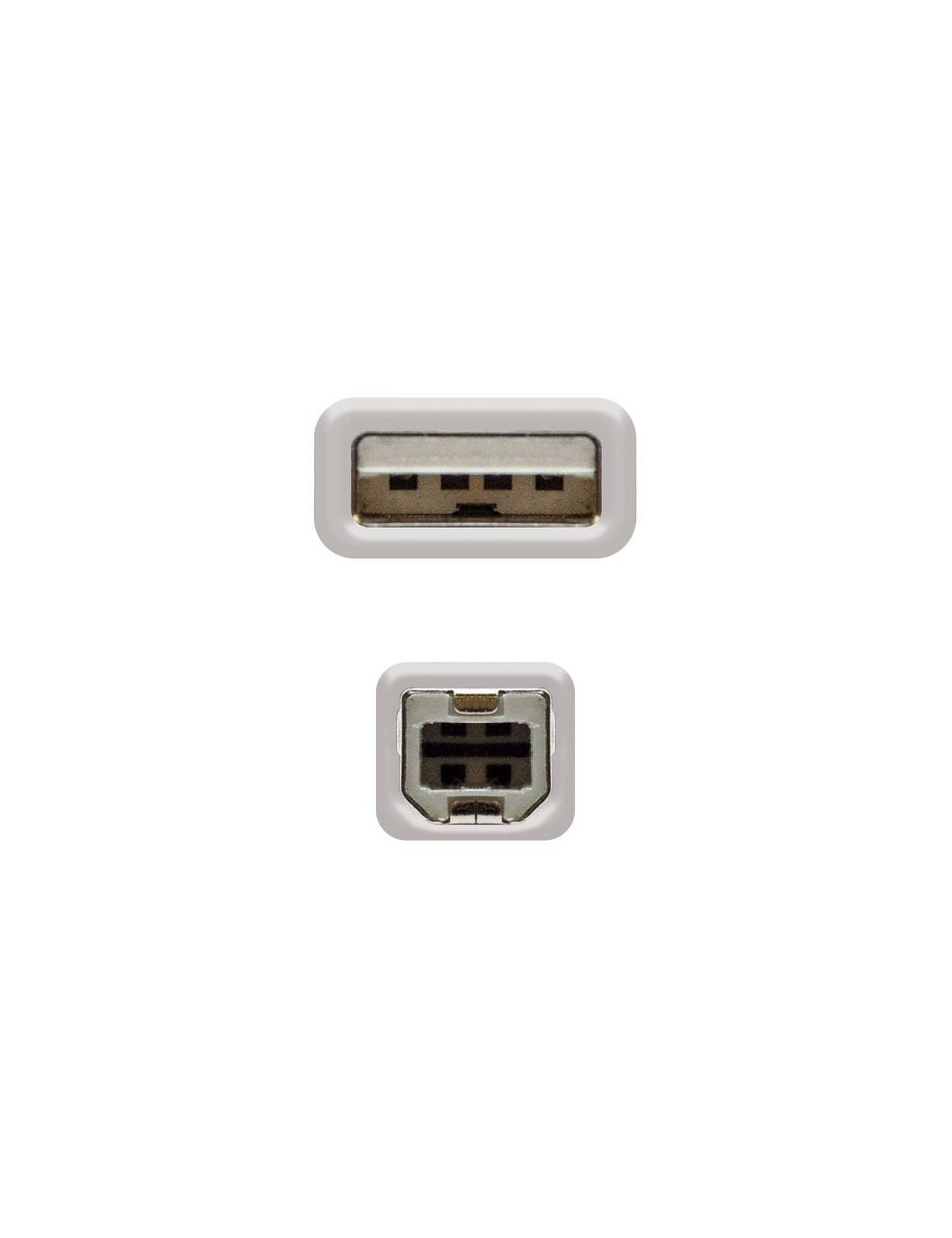 Cable USB 2.0 Impresora Nanocable 10.01.0104/ USB Tipo-B Macho - USB Macho/ 3m/ Beige