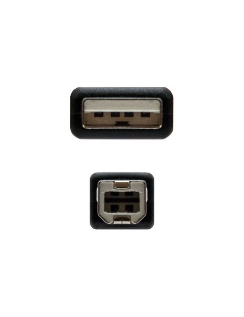Cable USB 2.0 Impresora Nanocable 10.01.0105-BK/ USB Tipo-B Macho - USB Macho/ 4.5m/ Negro