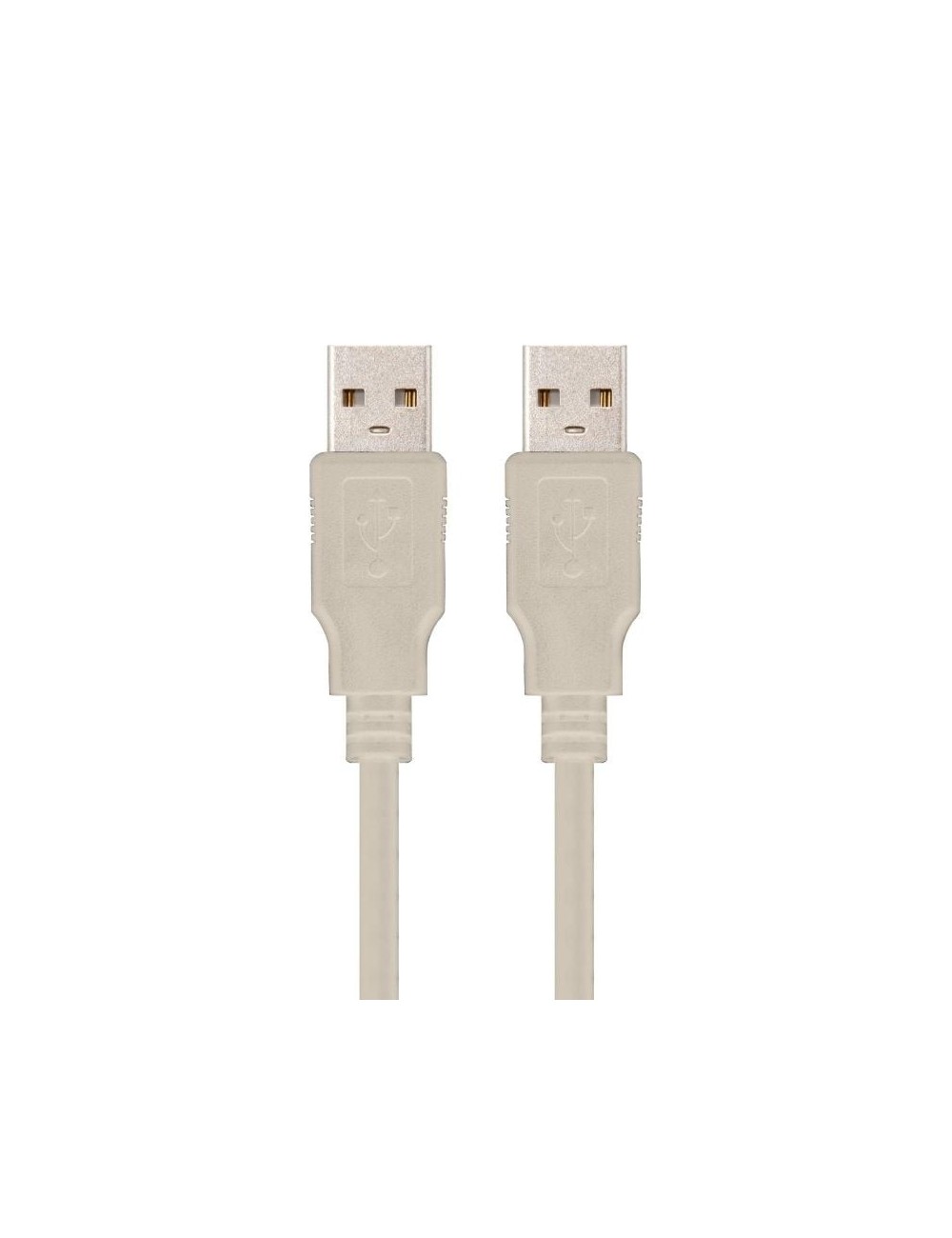Cable USB 2.0 Nanocable 10.01.0302/ USB Macho - USB Macho/ 1m/ Beige