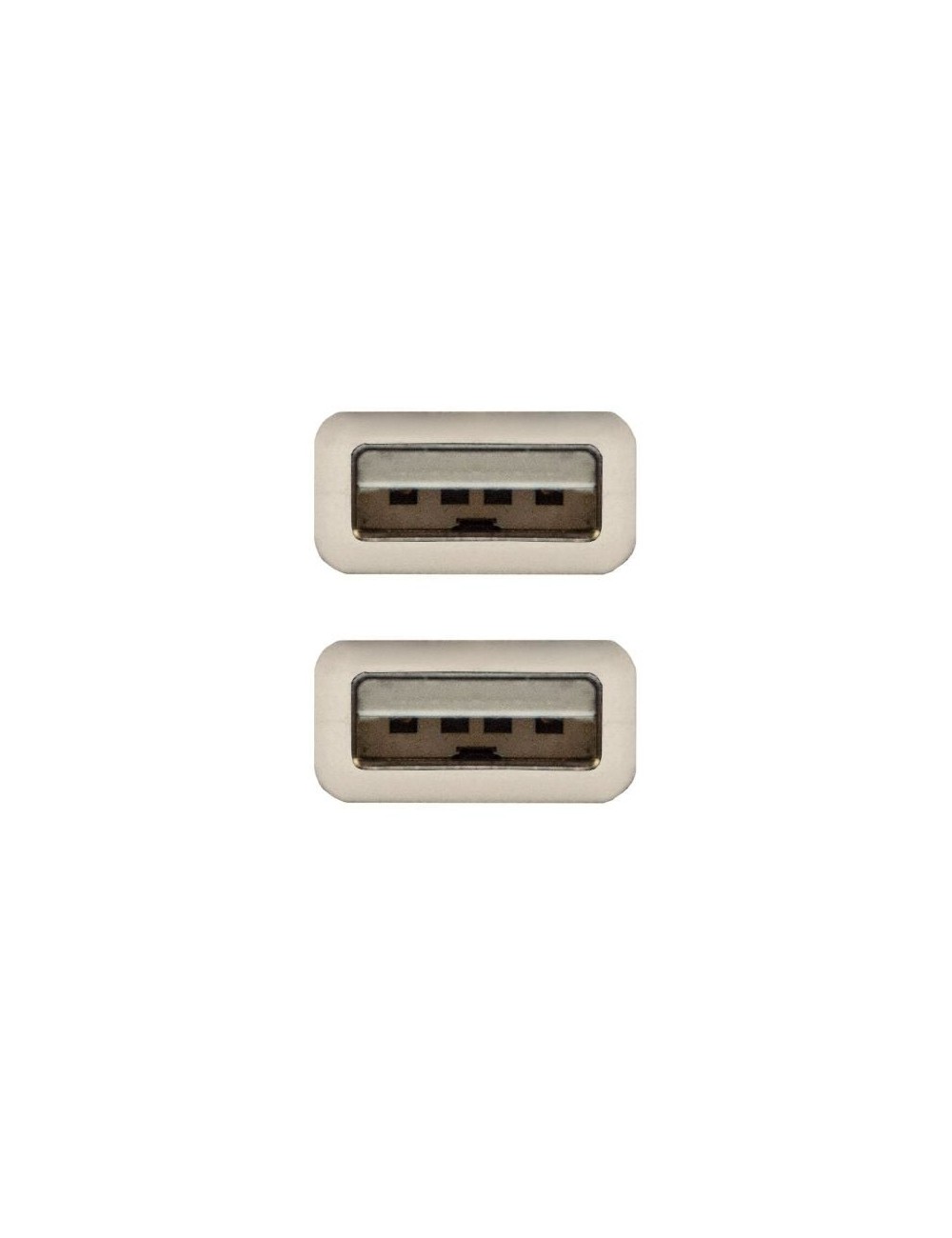 Cable USB 2.0 Nanocable 10.01.0302/ USB Macho - USB Macho/ 1m/ Beige