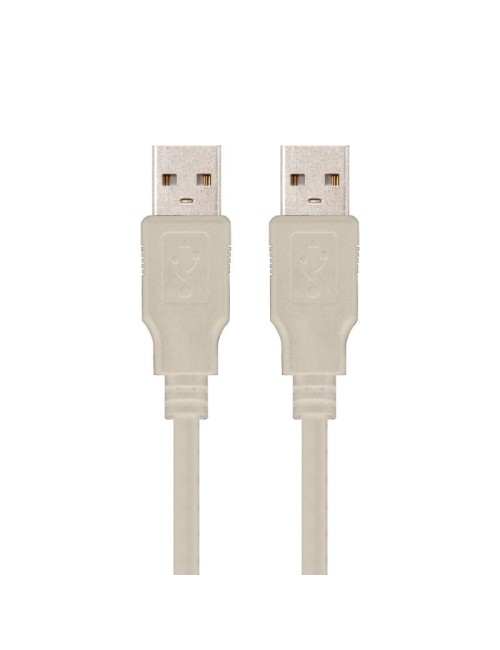 Cable USB 2.0 Nanocable 10.01.0304/ USB Macho - USB Macho/ 3m/ Beige
