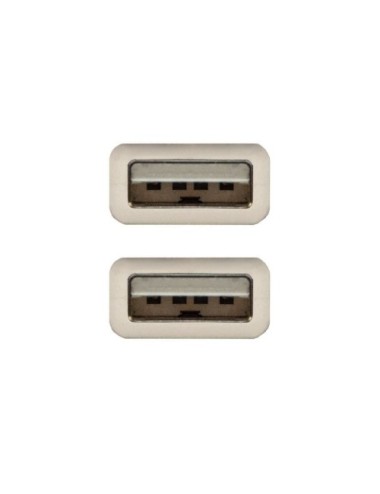 Cable USB 2.0 Nanocable 10.01.0304/ USB Macho - USB Macho/ 3m/ Beige