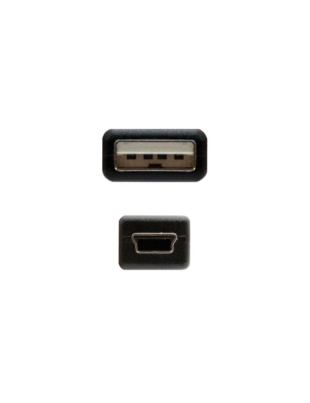 CABLE NANOCABLE USB 2.0 USB A-- MINI USB B M-M 1mt. NEGRE(10.01.0401)