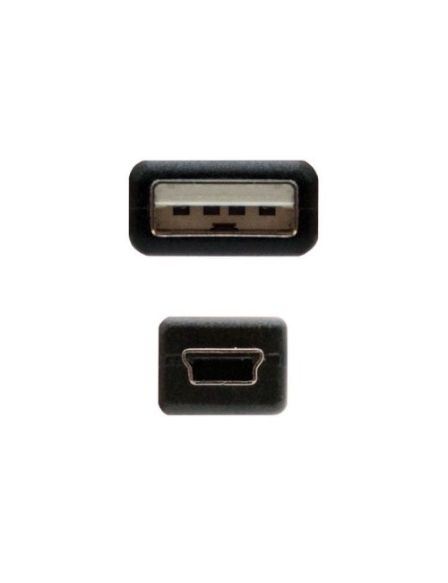 CABLE NANOCABLE USB 2.0 USB A-- MINI USB B M-M 1mt. NEGRE(10.01.0401)