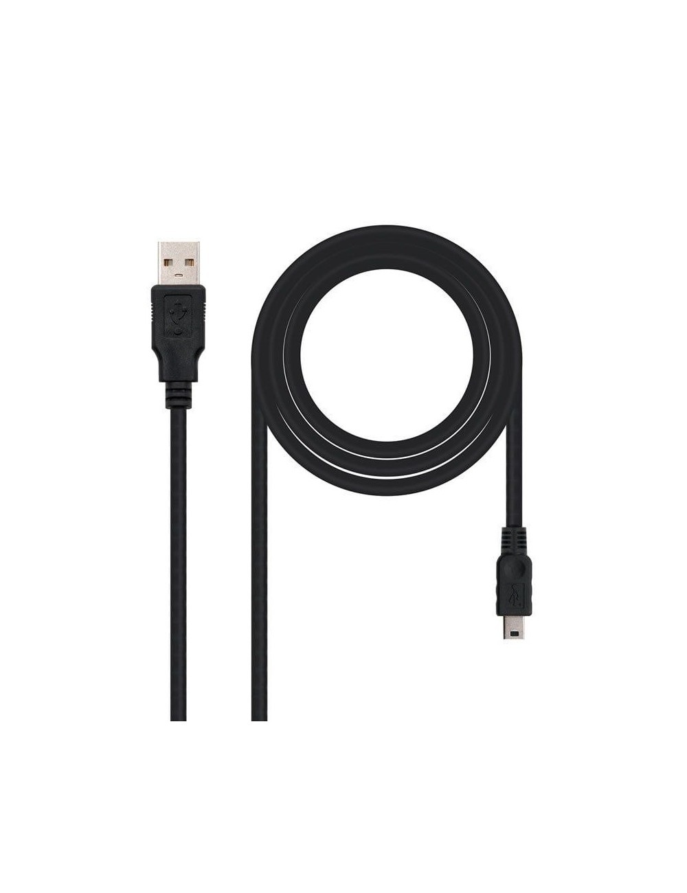 Cable USB 2.0 Nanocable 10.01.0402/ USB Macho - MiniUSB Macho/ 1.8m/ Negro