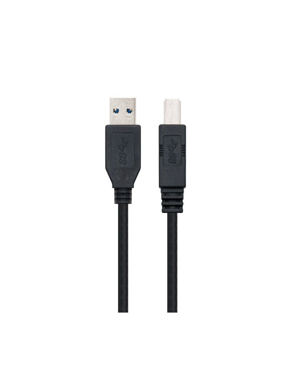 Cable USB 3.0 Impresora Nanocable 10.01.0802-BK/ USB Tipo-B Macho - USB Macho/ 2m/ Negro