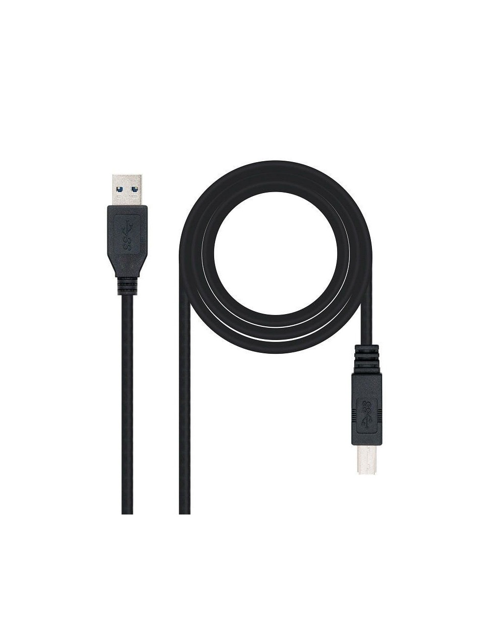 Cable USB 3.0 Impresora Nanocable 10.01.0802-BK/ USB Tipo-B Macho - USB Macho/ 2m/ Negro