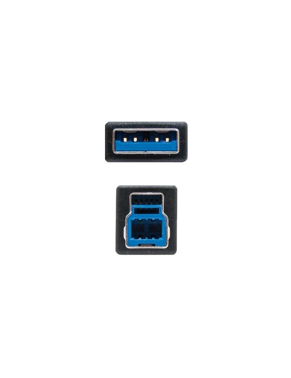 Cable USB 3.0 Impresora Nanocable 10.01.0802-BK/ USB Tipo-B Macho - USB Macho/ 2m/ Negro
