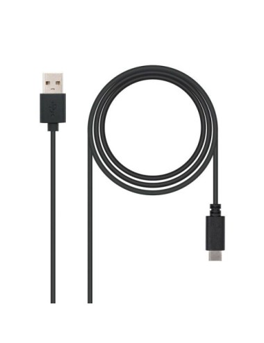 Cable USB 2.0 Nanocable 10.01.2101/ USB Tipo-C Macho - USB Macho/ 480Mbps/ 1m/ Negro