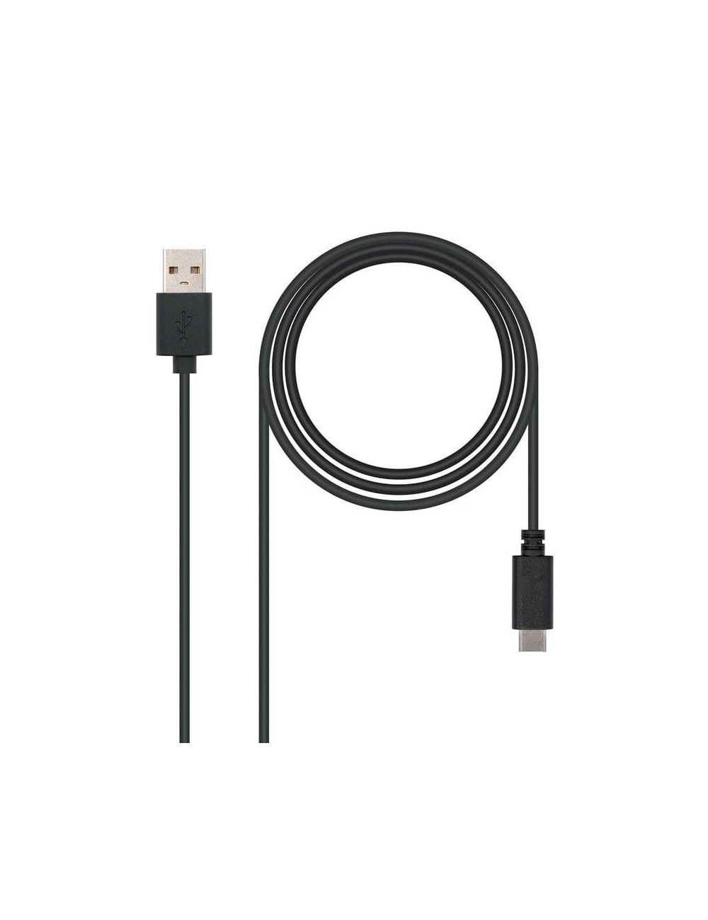 Cable USB 2.0 Nanocable 10.01.2101/ USB Tipo-C Macho - USB Macho/ 480Mbps/ 1m/ Negro