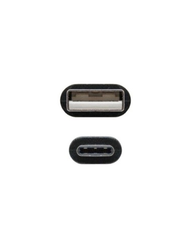 Cable USB 2.0 Nanocable 10.01.2101/ USB Tipo-C Macho - USB Macho/ 480Mbps/ 1m/ Negro