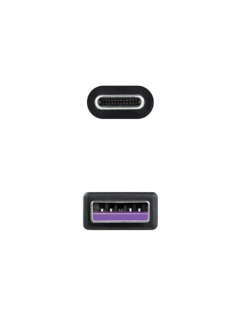 Cable USB 2.0 Nanocable 10.01.2101-L150/ USB Tipo-C Macho - USB Macho/ 480Mbps/ 1.5m/ Negro