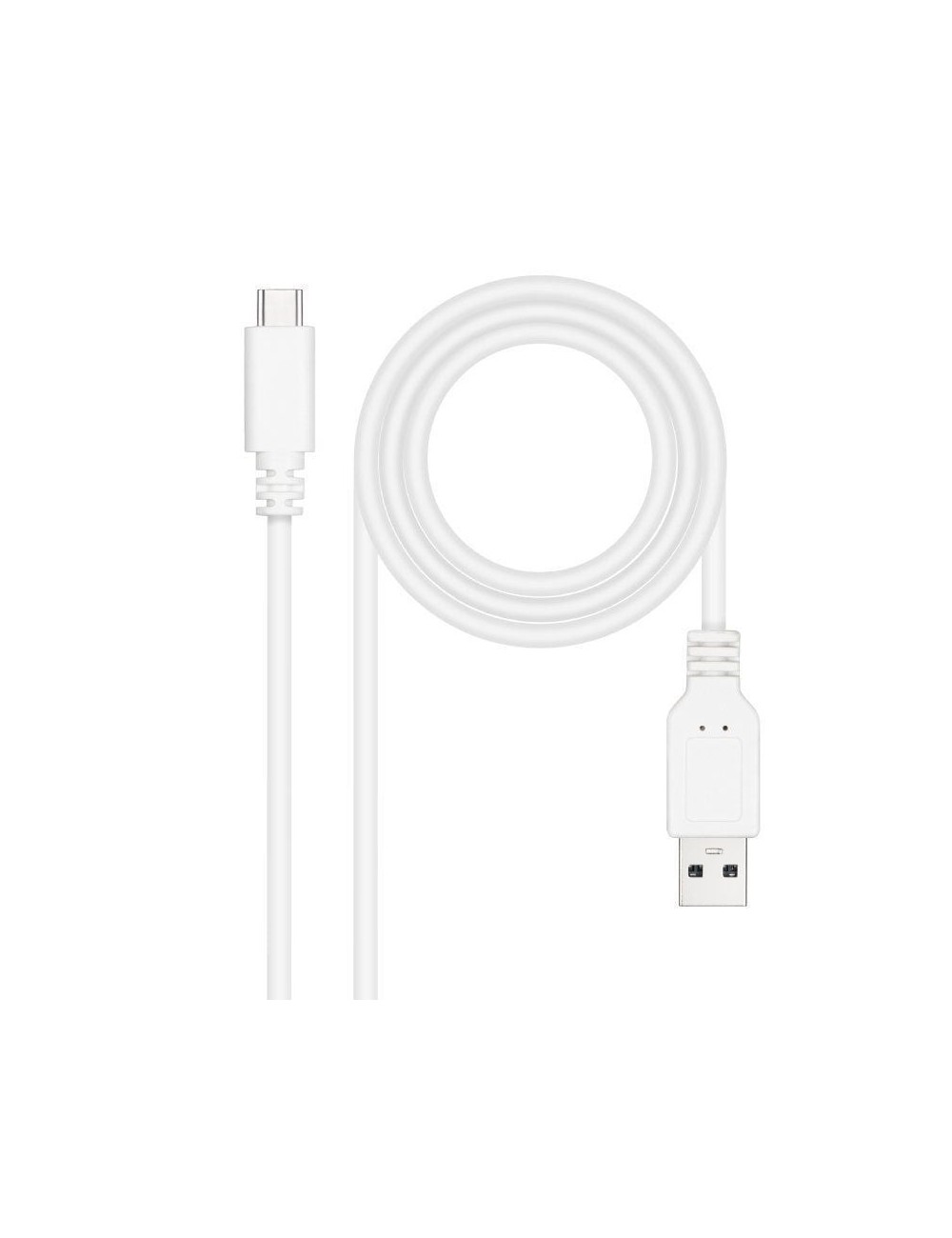 Cable USB 2.0 Nanocable 10.01.2101-L150-W/ USB Tipo-C Macho - USB Macho/ 480Mbps/ 1.5m/ Blanco