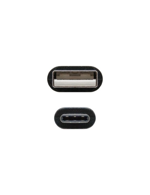 Cable USB 2.0 Nanocable 10.01.2102/ USB Tipo-C Macho - USB Macho/ 480Mbps/ 2m/ Negro