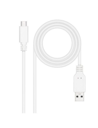 Cable USB 2.0 Nanocable 10.01.2102-W/ USB Tipo-C Macho - USB Macho/ 480Mbps/ 2m/ Blanco