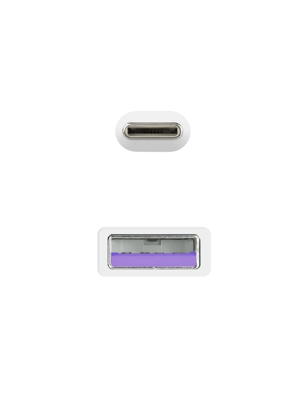 Cable USB 2.0 Nanocable 10.01.2102-W/ USB Tipo-C Macho - USB Macho/ 480Mbps/ 2m/ Blanco