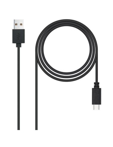 Cable USB 2.0 Nanocable 10.01.2103/ USB Macho - USB Tipo-C Macho/ 480Mbps/ 3m/ Negro
