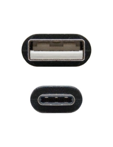 Cable USB 2.0 Nanocable 10.01.2103/ USB Macho - USB Tipo-C Macho/ 480Mbps/ 3m/ Negro