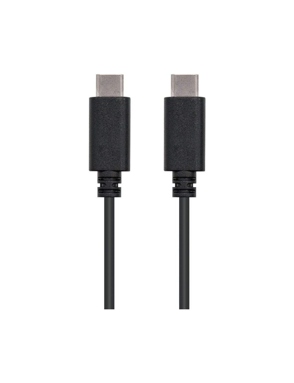 Cable USB 2.0 Tipo-C Nanocable 10.01.2301/ USB Tipo-C Macho - USB Tipo-C Macho/ 480Mbps/ 1m/ Negro