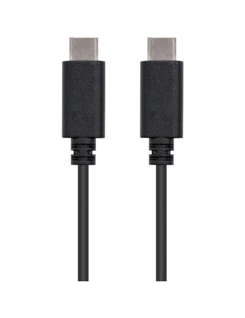 Cable USB 2.0 Tipo-C Nanocable 10.01.2301/ USB Tipo-C Macho - USB Tipo-C Macho/ 480Mbps/ 1m/ Negro