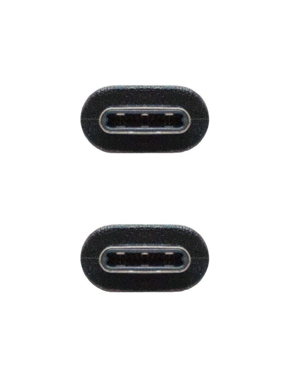 Cable USB 2.0 Tipo-C Nanocable 10.01.2301/ USB Tipo-C Macho - USB Tipo-C Macho/ 480Mbps/ 1m/ Negro