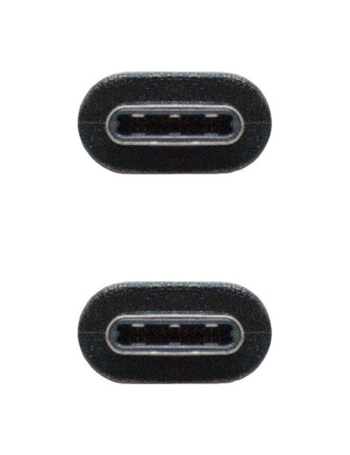 Cable USB 2.0 Tipo-C Nanocable 10.01.2301/ USB Tipo-C Macho - USB Tipo-C Macho/ 480Mbps/ 1m/ Negro