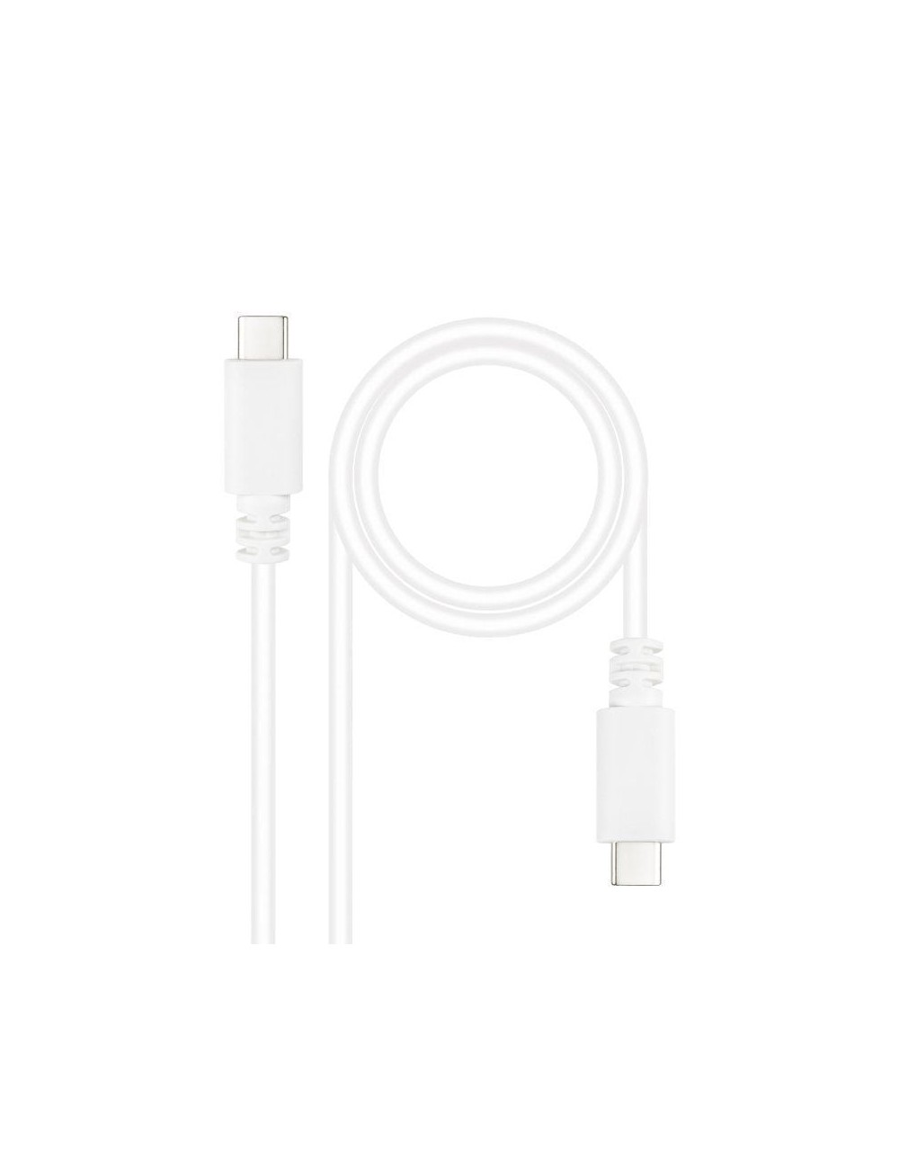 Cable USB 2.0 Tipo-C Nanocable 10.01.2301-L150-W/ USB Tipo-C Macho - USB Tipo-C Macho/ 480Mbps/ 1.5m/ Blanco