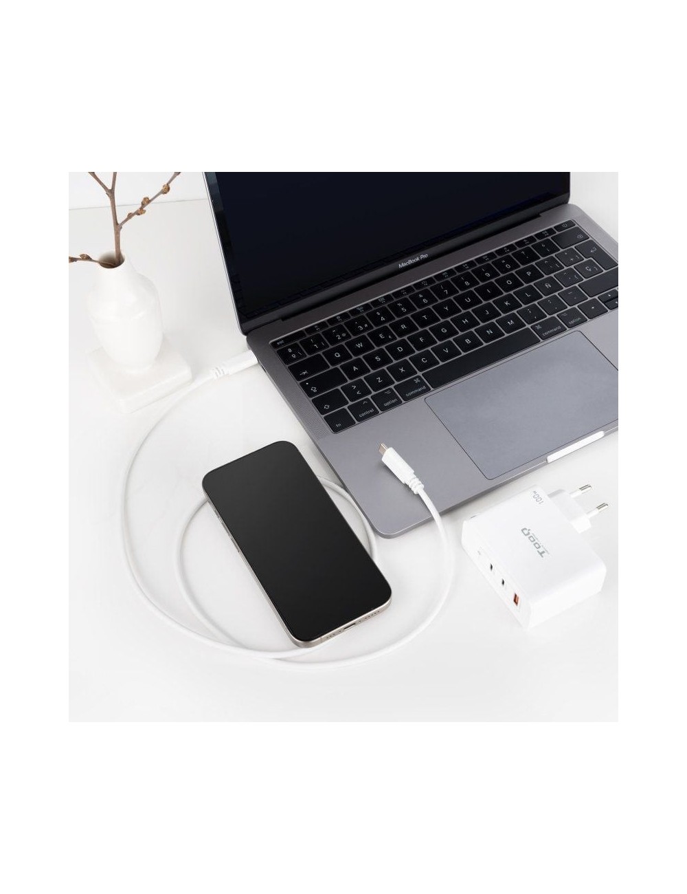 Cable USB 2.0 Tipo-C Nanocable 10.01.2301-L150-W/ USB Tipo-C Macho - USB Tipo-C Macho/ 480Mbps/ 1.5m/ Blanco