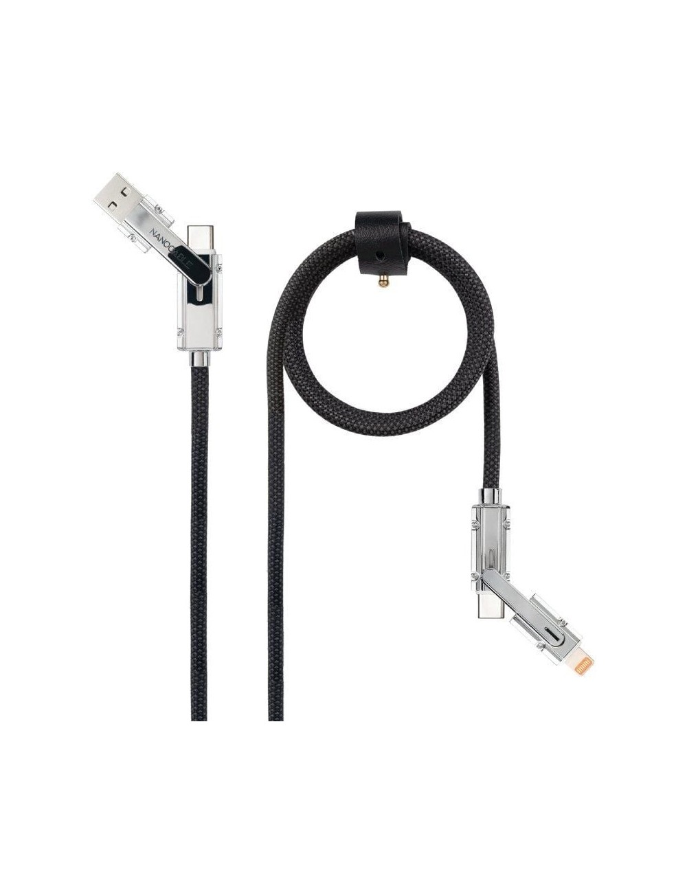Cable USB 2.0 Tipo-C Nanocable 10.01.2601/ USB Tipo-C Macho + USB Macho - USB Tipo-C Macho + Lightning Macho/ Hasta 27W/ 480Mbps