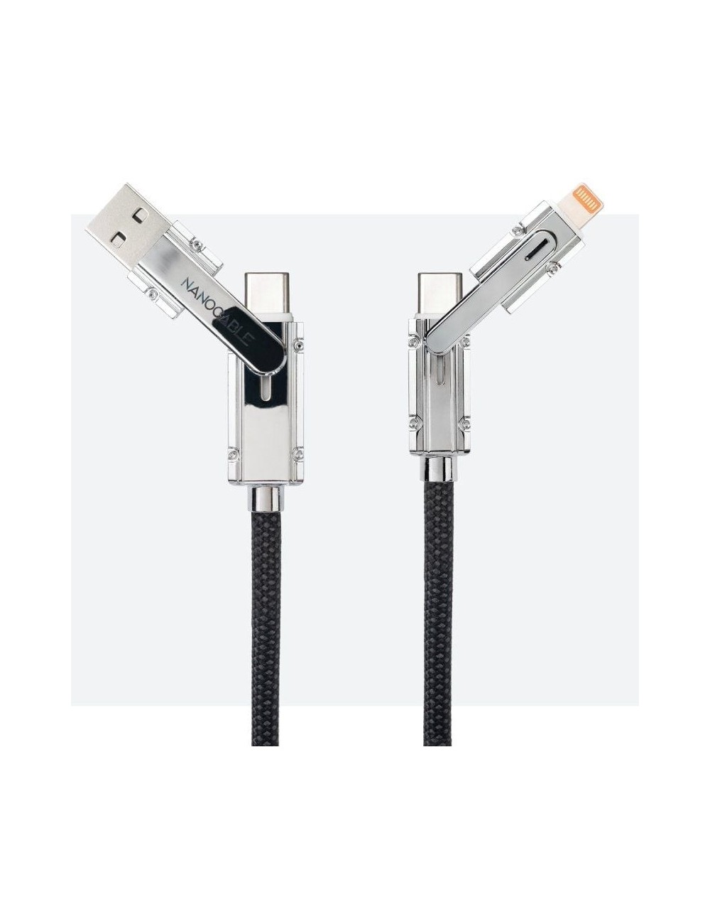Cable USB 2.0 Tipo-C Nanocable 10.01.2601/ USB Tipo-C Macho + USB Macho - USB Tipo-C Macho + Lightning Macho/ Hasta 27W/ 480Mbps