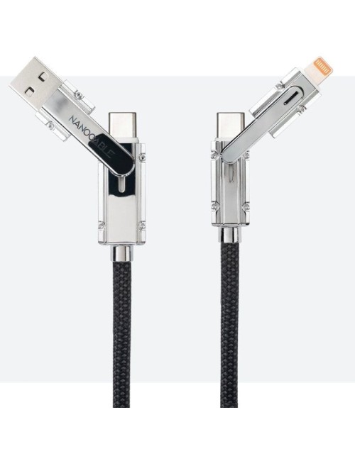 Cable USB 2.0 Tipo-C Nanocable 10.01.2601/ USB Tipo-C Macho + USB Macho - USB Tipo-C Macho + Lightning Macho/ Hasta 27W/ 480Mbps