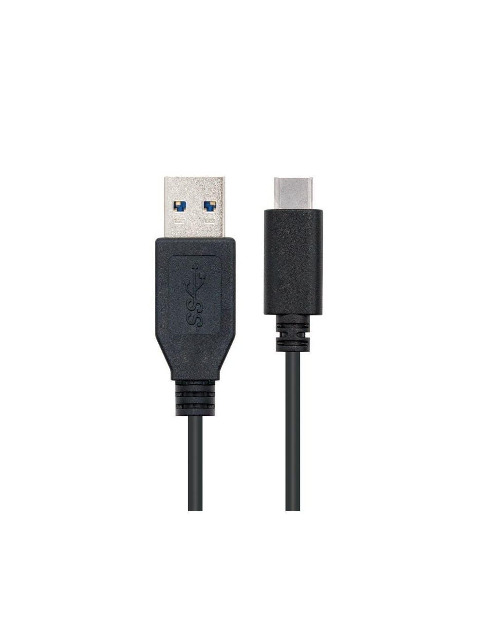 Cable USB 3.1 Nanocable 10.01.4001/ USB Tipo-C Macho - USB Macho/ 1m/ Negro